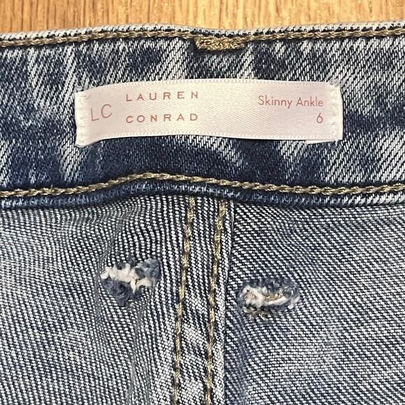 LC Lauren Conrad Light Wash Skinny Ankle Jeans Size 6 Mid Rise Stretch Denim - Picture 10 of 12